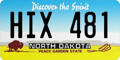 ND license plate HIX481