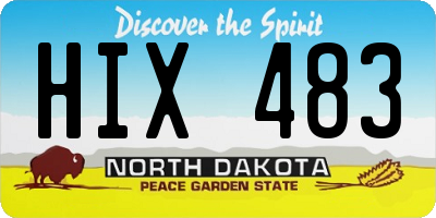 ND license plate HIX483