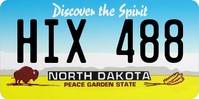 ND license plate HIX488