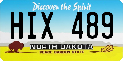 ND license plate HIX489