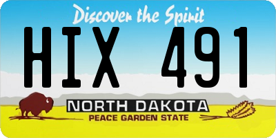 ND license plate HIX491