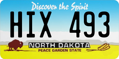 ND license plate HIX493