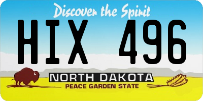 ND license plate HIX496