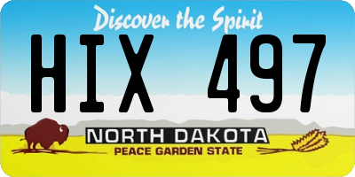 ND license plate HIX497