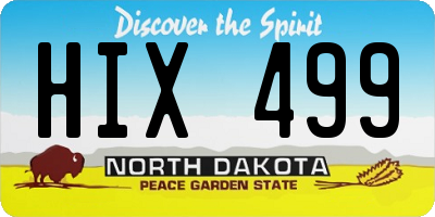 ND license plate HIX499