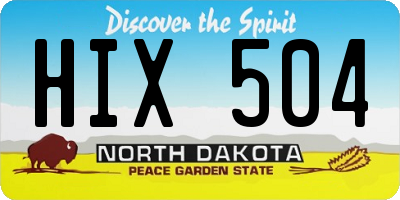 ND license plate HIX504