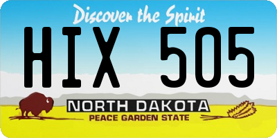 ND license plate HIX505