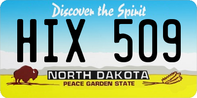 ND license plate HIX509