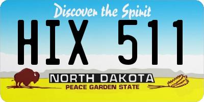 ND license plate HIX511