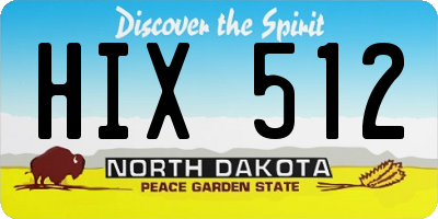 ND license plate HIX512