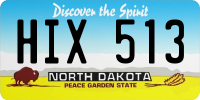 ND license plate HIX513