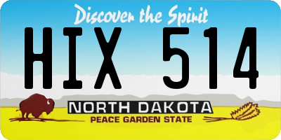 ND license plate HIX514