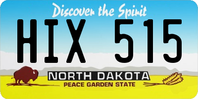 ND license plate HIX515