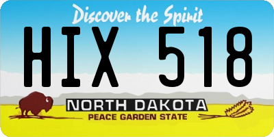 ND license plate HIX518