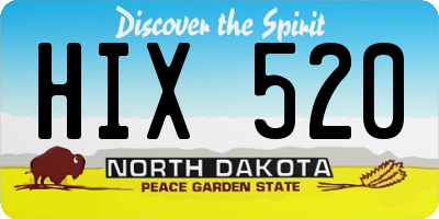 ND license plate HIX520