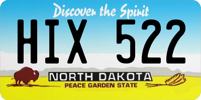 ND license plate HIX522