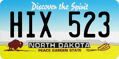 ND license plate HIX523