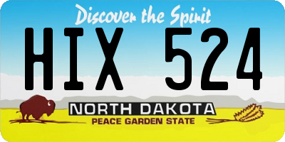 ND license plate HIX524