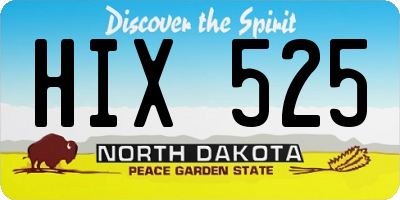 ND license plate HIX525