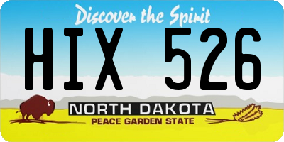 ND license plate HIX526