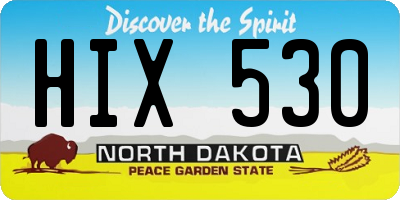 ND license plate HIX530