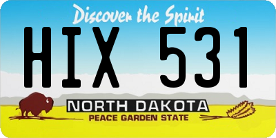 ND license plate HIX531