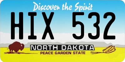 ND license plate HIX532