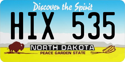 ND license plate HIX535