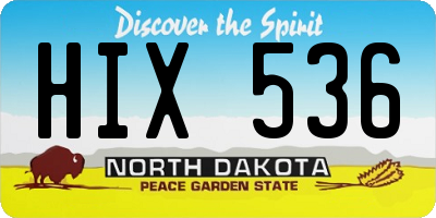 ND license plate HIX536