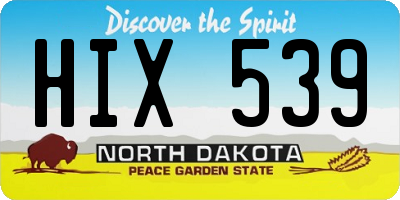 ND license plate HIX539