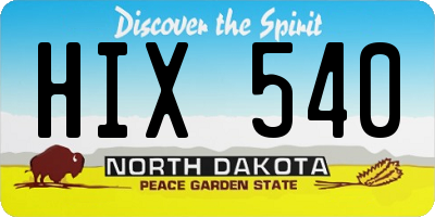 ND license plate HIX540