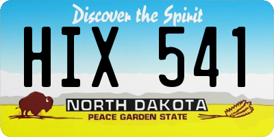 ND license plate HIX541