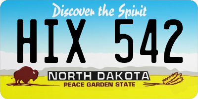 ND license plate HIX542