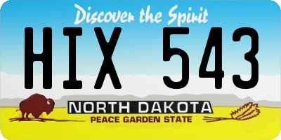 ND license plate HIX543