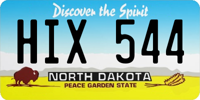 ND license plate HIX544