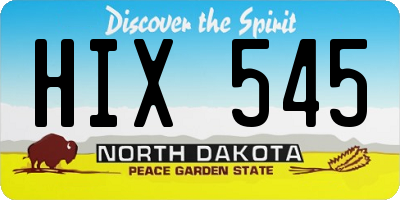 ND license plate HIX545