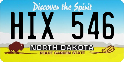 ND license plate HIX546