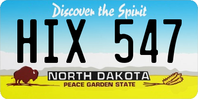 ND license plate HIX547