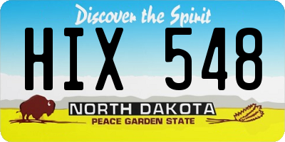 ND license plate HIX548