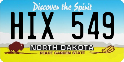 ND license plate HIX549