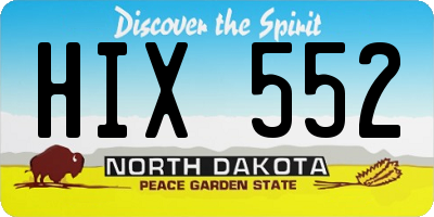 ND license plate HIX552