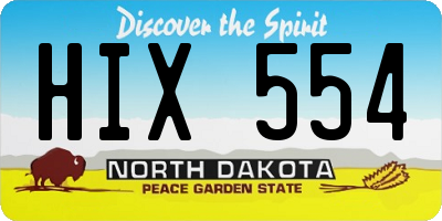 ND license plate HIX554