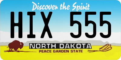 ND license plate HIX555