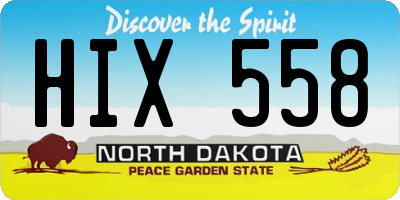 ND license plate HIX558