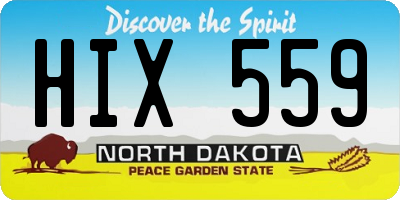 ND license plate HIX559