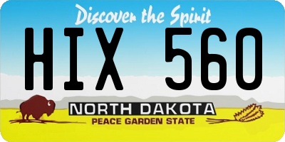 ND license plate HIX560