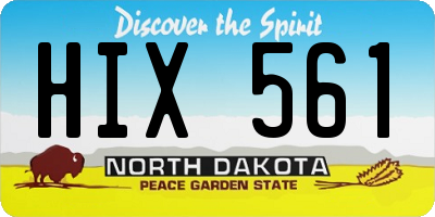 ND license plate HIX561