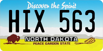 ND license plate HIX563