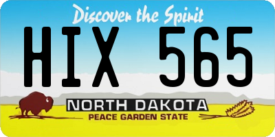 ND license plate HIX565