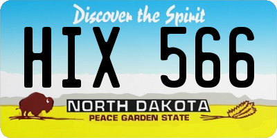 ND license plate HIX566